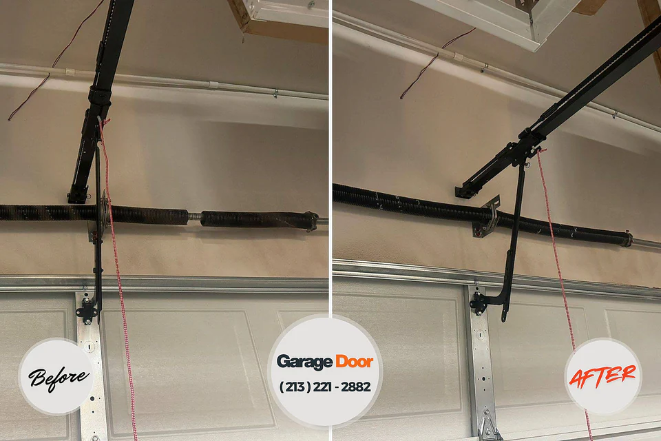 Before and after: garage door spring repair National Harbor, MD